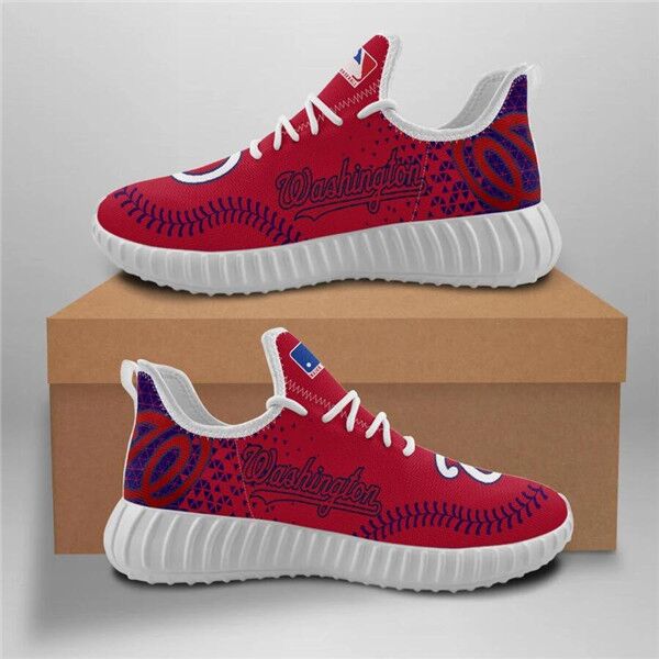 Men's Washington Nationals Mesh Knit Sneakers/Shoes 005